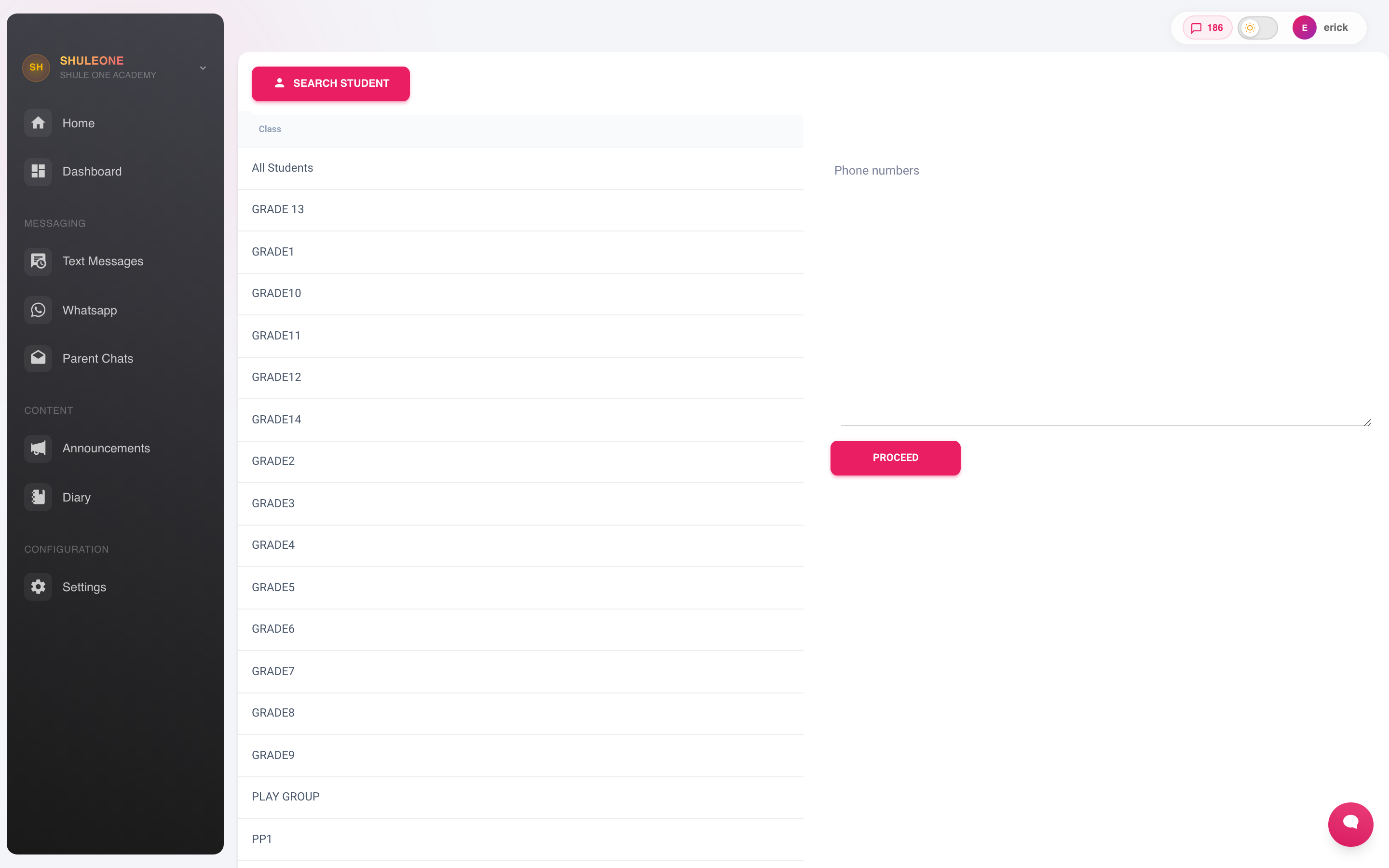 The new-message recipient picker
