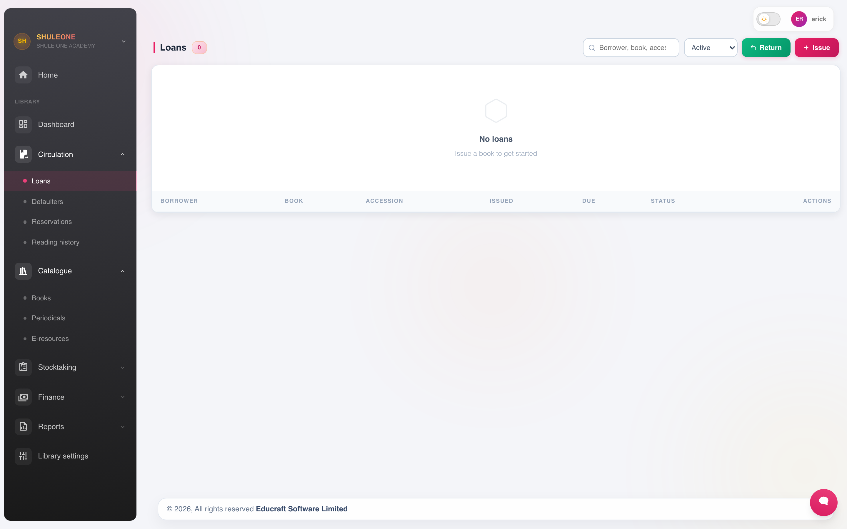 The library-loans list