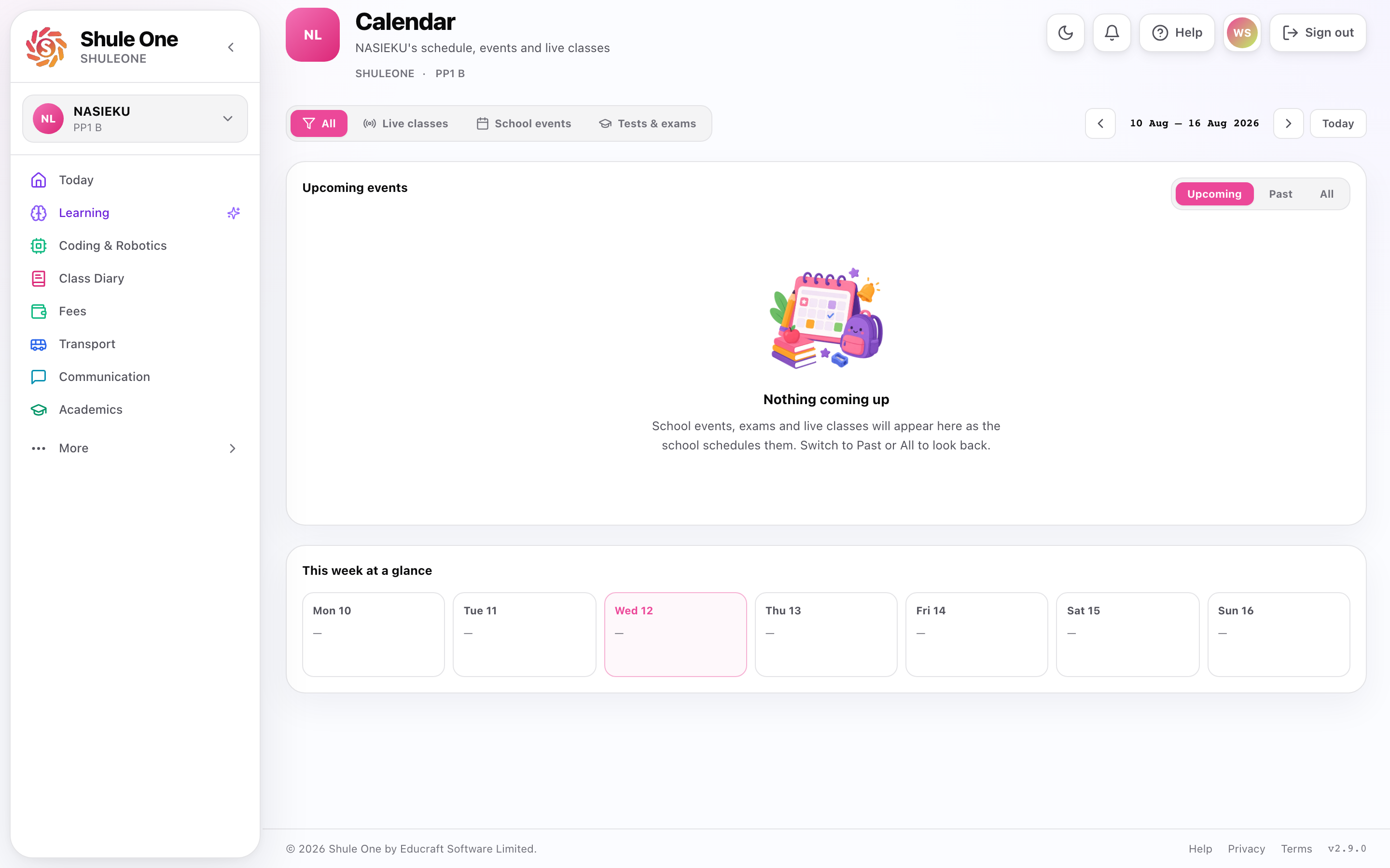 The parent calendar